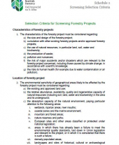 Selection Criteria for Screening Forestry Projects